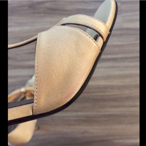 Stella Mccartney Bow Satin Sandals Gold Beige 38